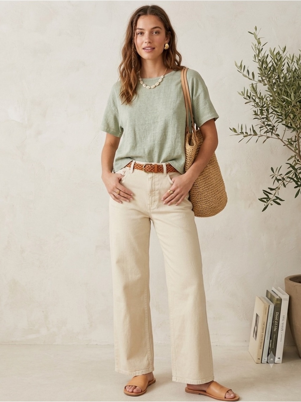 🐚 Classic Cream Wide-Leg Trousers: 
Pilcro “The Annie” 🐚 NWOT